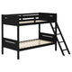 Litera Littleton Wood Twin sobre Twin, color negro