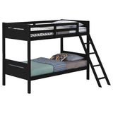 Litera Littleton Wood Twin sobre Twin, color negro