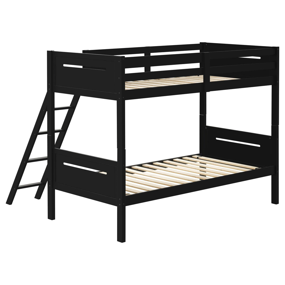 Litera Littleton Wood Twin sobre Twin, color negro
