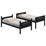 Litera Littleton Wood Twin sobre Twin, color negro