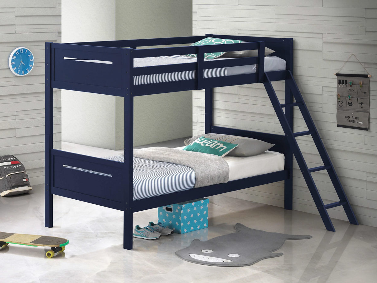 Litera Littleton Wood Twin sobre Twin Azul