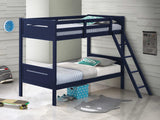 Litera Littleton Wood Twin sobre Twin Azul