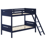 Litera Littleton Wood Twin sobre Twin Azul