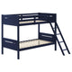 Litera Littleton Wood Twin sobre Twin Azul