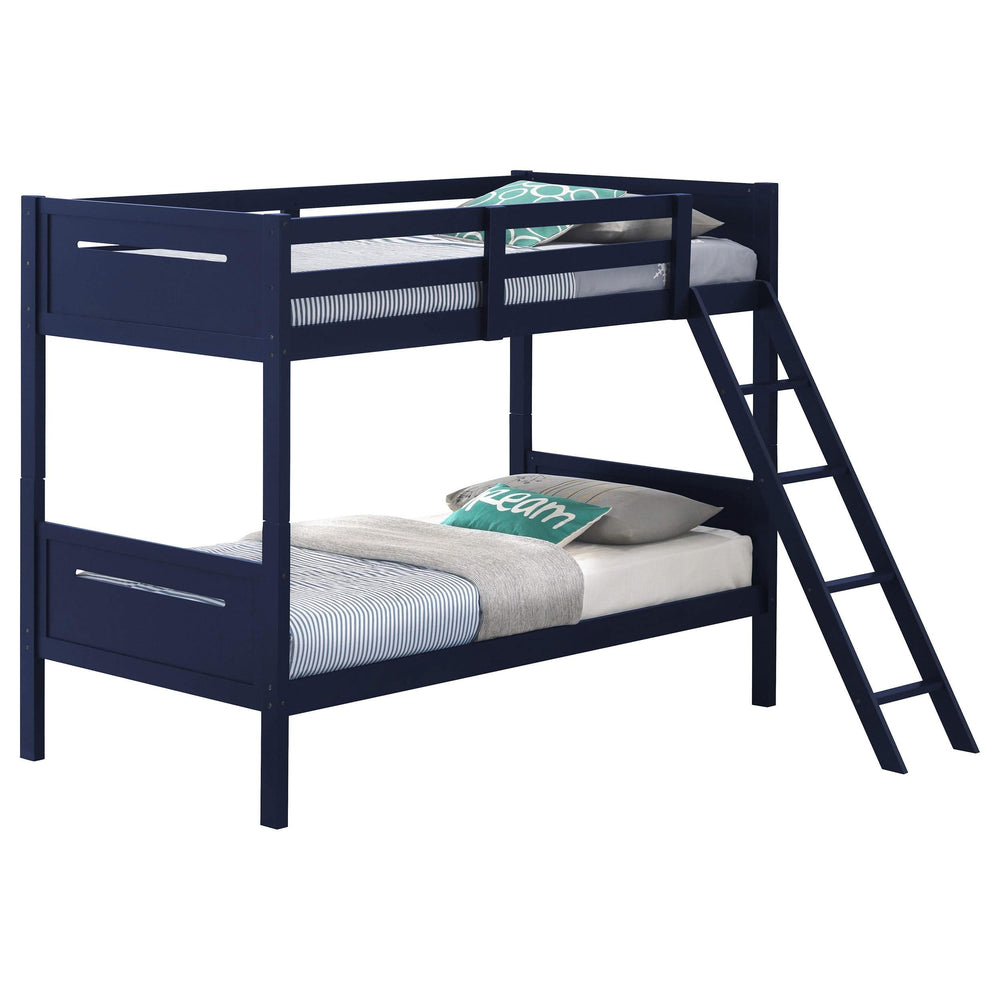 Litera Littleton Wood Twin sobre Twin Azul