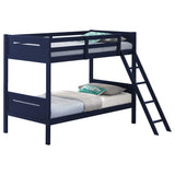 Litera Littleton Wood Twin sobre Twin Azul