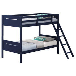 Litera Littleton Wood Twin sobre Twin Azul