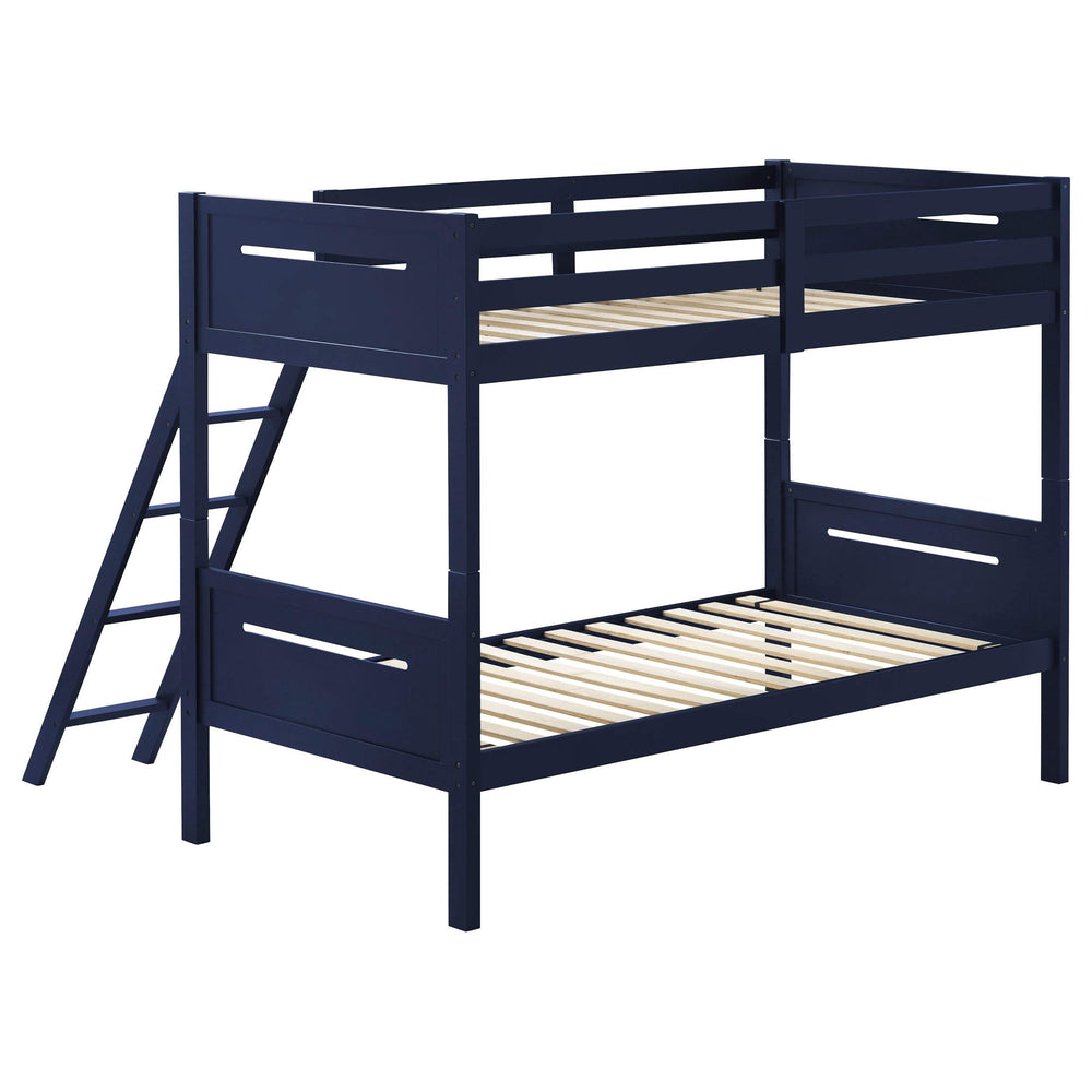 Litera Littleton Wood Twin sobre Twin Azul
