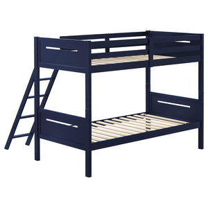 Litera Littleton Wood Twin sobre Twin Azul