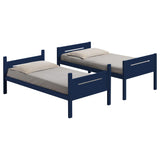 Litera Littleton Wood Twin sobre Twin Azul