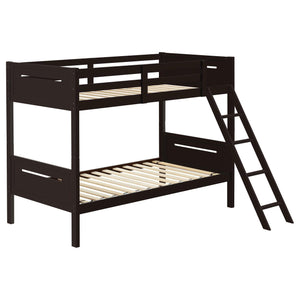 Litera Littleton Wood Twin sobre Twin Espresso