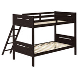 Litera Littleton Wood Twin sobre Twin Espresso