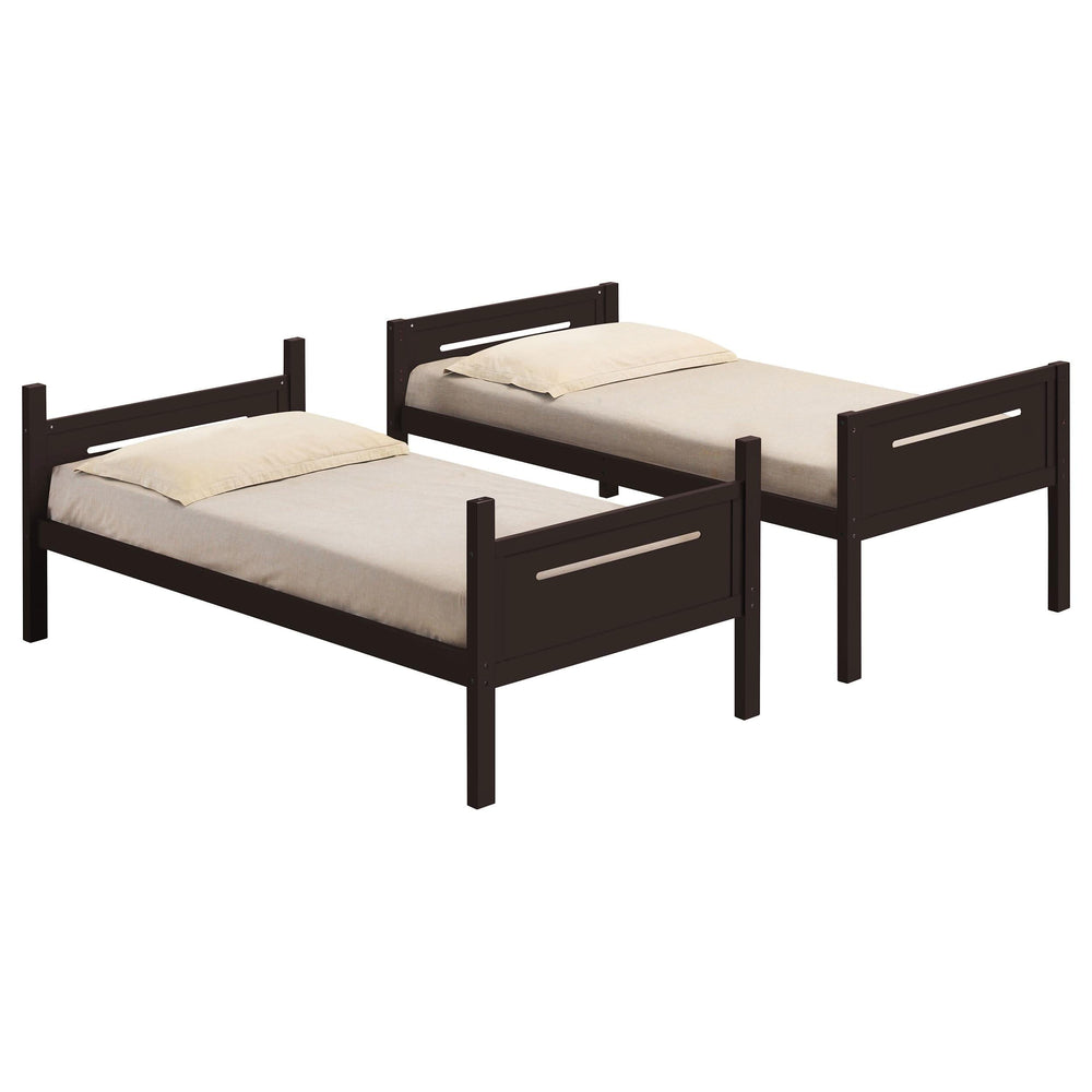 Litera Littleton Wood Twin sobre Twin Espresso