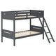 Litera Littleton Wood Twin sobre Twin Gris