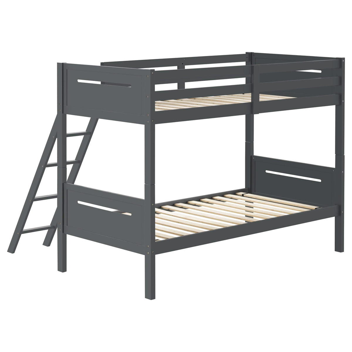 Litera Littleton Wood Twin sobre Twin Gris