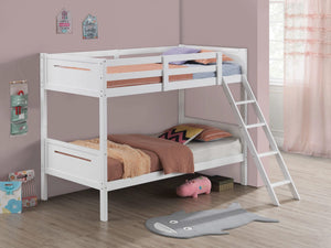 Litera Littleton Wood Twin sobre Twin, color blanco