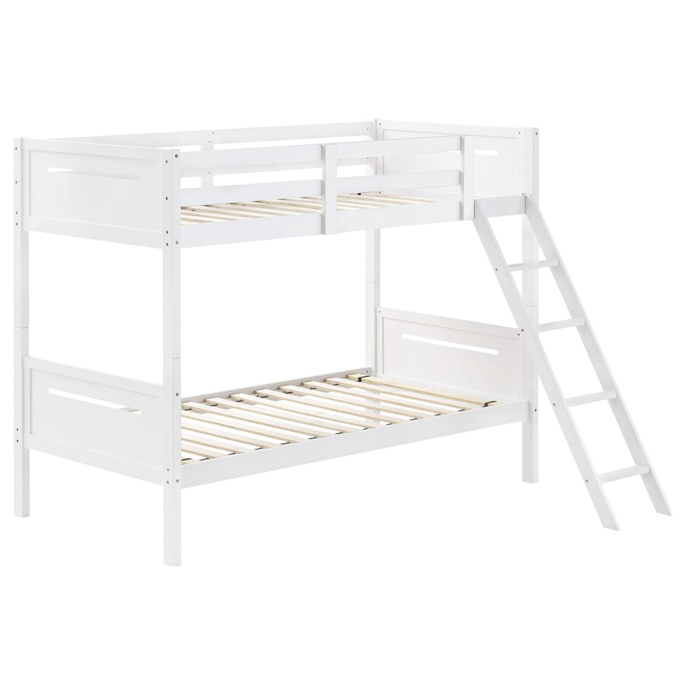 Litera Littleton Wood Twin sobre Twin, color blanco