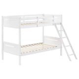 Litera Littleton Wood Twin sobre Twin, color blanco