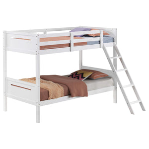 Litera Littleton Wood Twin sobre Twin, color blanco