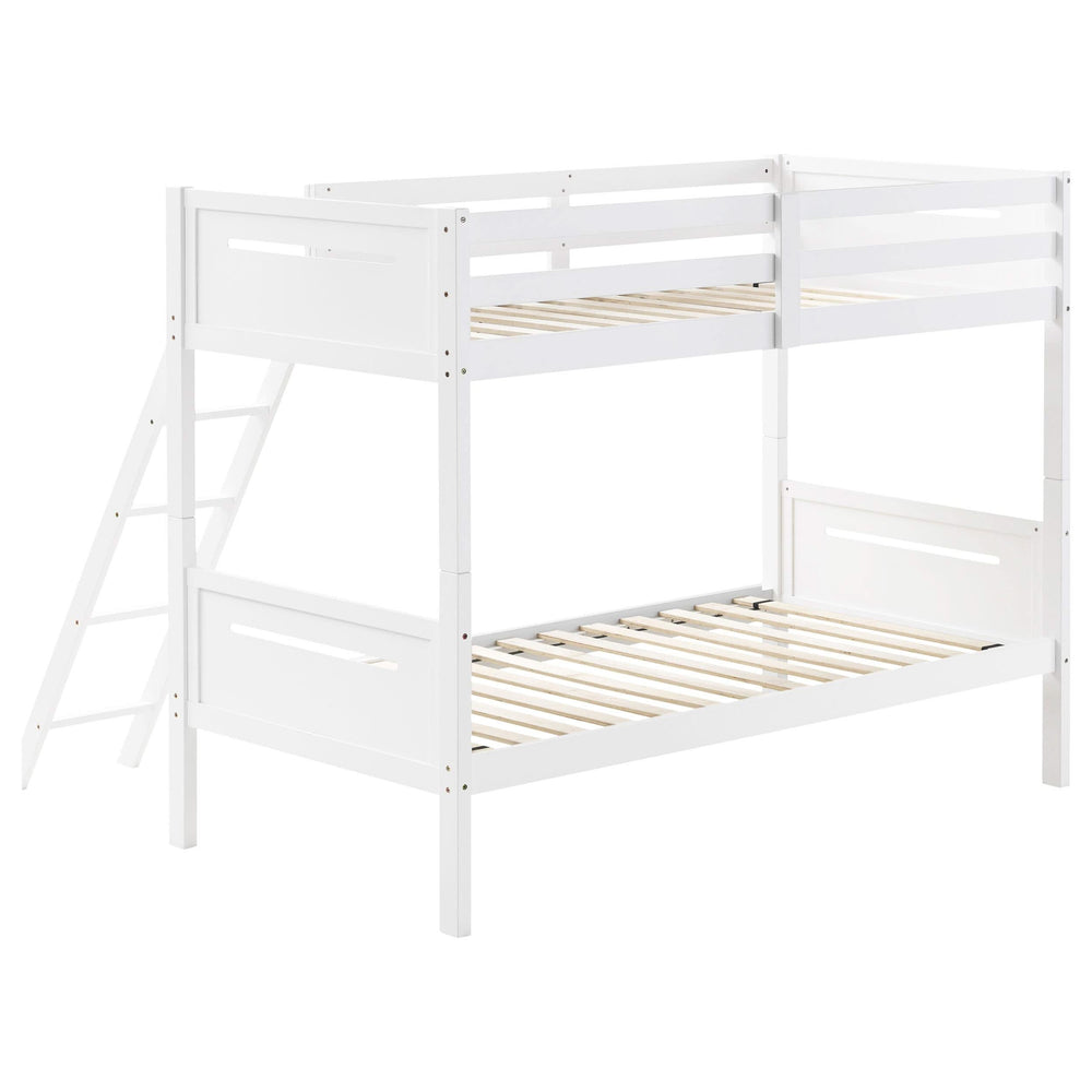 Litera Littleton Wood Twin sobre Twin, color blanco
