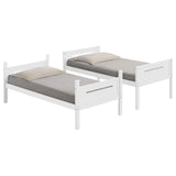 Litera Littleton Wood Twin sobre Twin, color blanco