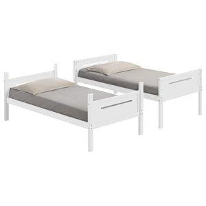 Litera Littleton Wood Twin sobre Twin, color blanco