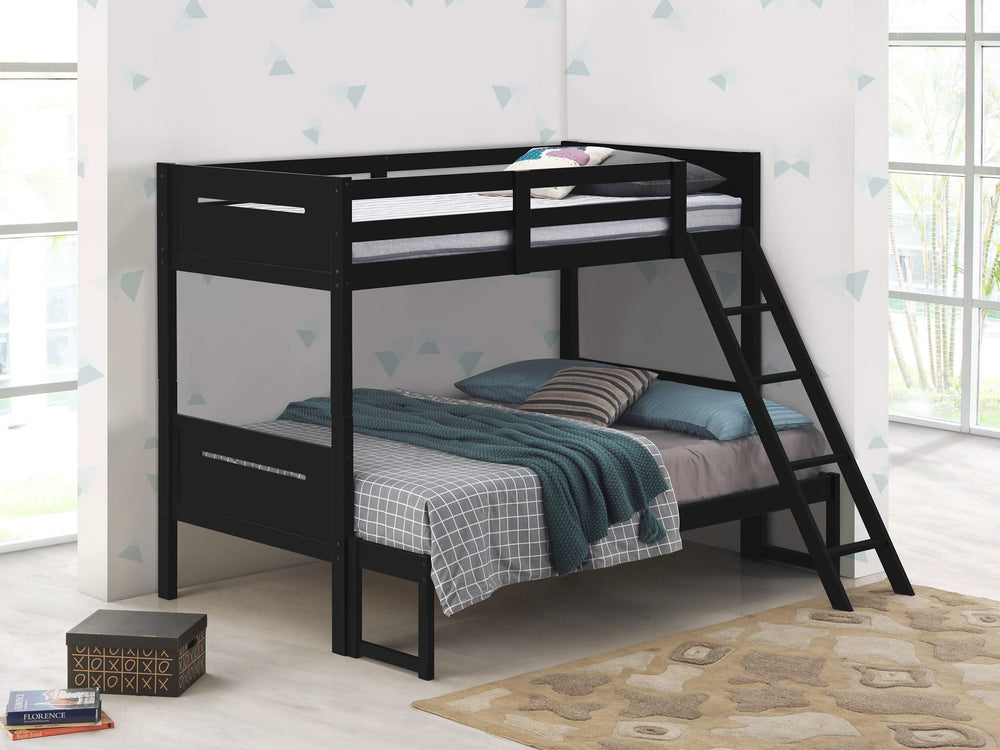 Litera Littleton Wood Twin sobre Full, color negro