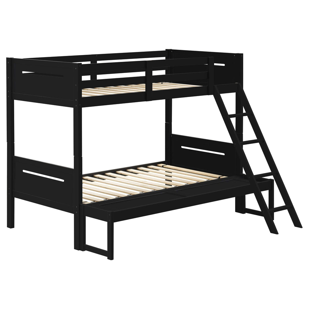 Litera Littleton Wood Twin sobre Full, color negro