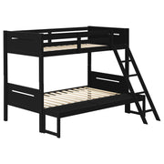 Litera Littleton Wood Twin sobre Full, color negro