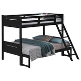 Litera Littleton Wood Twin sobre Full, color negro