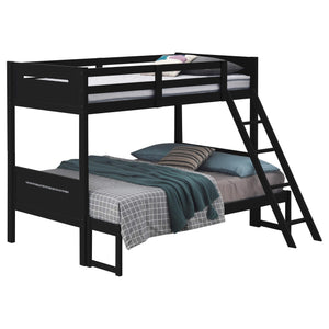 Litera Littleton Wood Twin sobre Full, color negro
