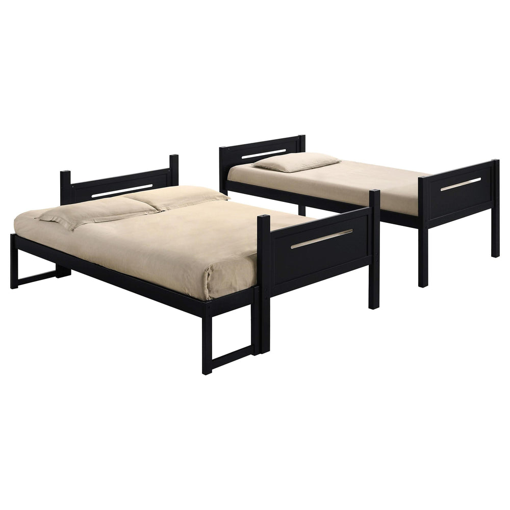 Litera Littleton Wood Twin sobre Full, color negro