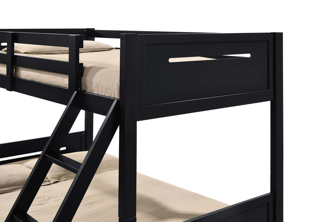 Litera Littleton Wood Twin sobre Full, color negro