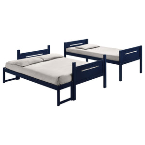 Litera Littleton Wood Twin sobre Full Azul