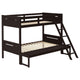 Litera Littleton Wood Twin sobre Full Color Espresso