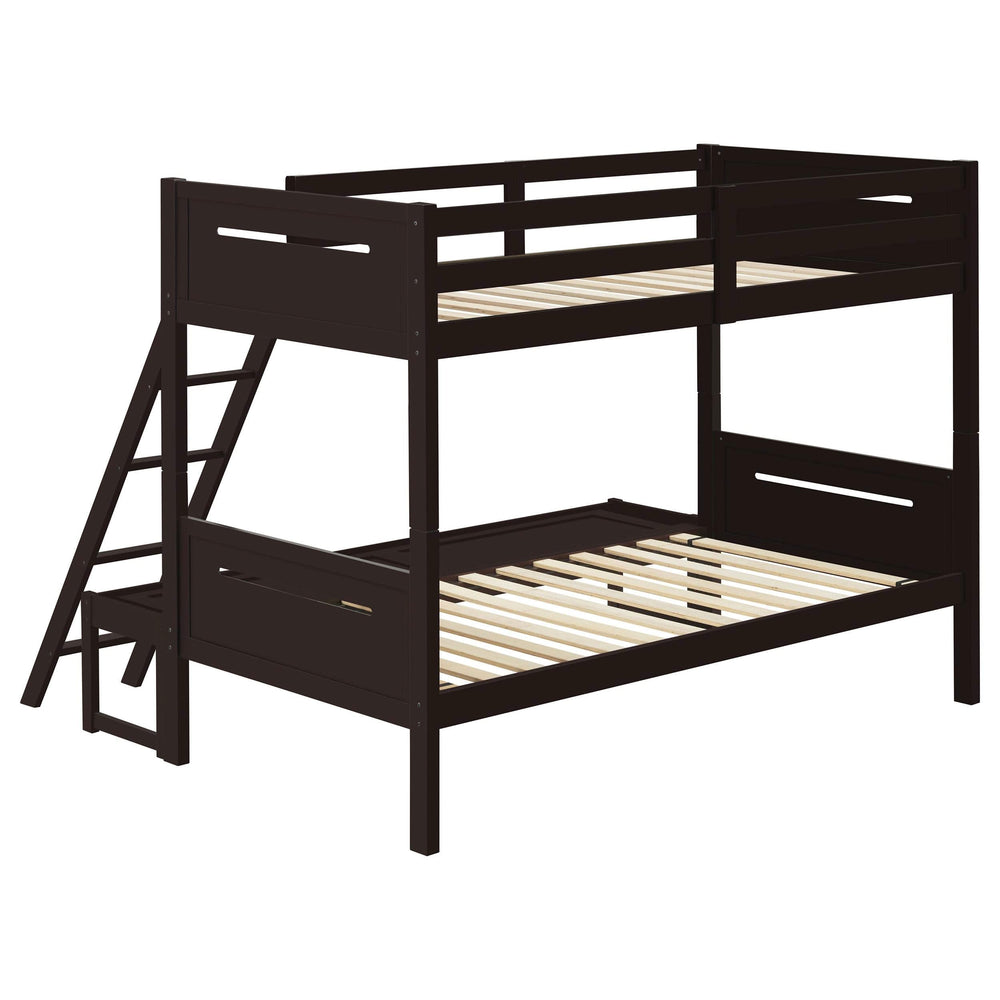 Litera Littleton Wood Twin sobre Full Color Espresso