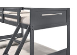 Litera Littleton Wood, tamaño individual sobre cama matrimonial, color gris