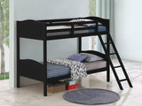Litera Arlo Wood Twin sobre Twin, color negro
