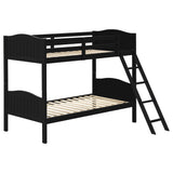Litera Arlo Wood Twin sobre Twin, color negro