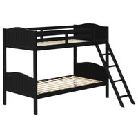 Litera Arlo Wood Twin sobre Twin, color negro