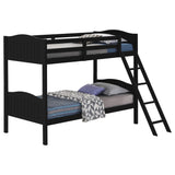 Litera Arlo Wood Twin sobre Twin, color negro