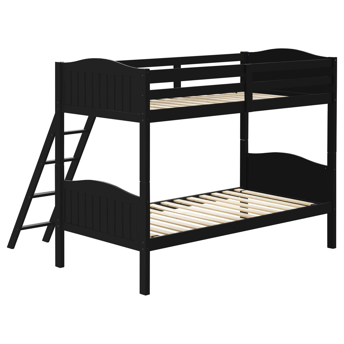 Litera Arlo Wood Twin sobre Twin, color negro