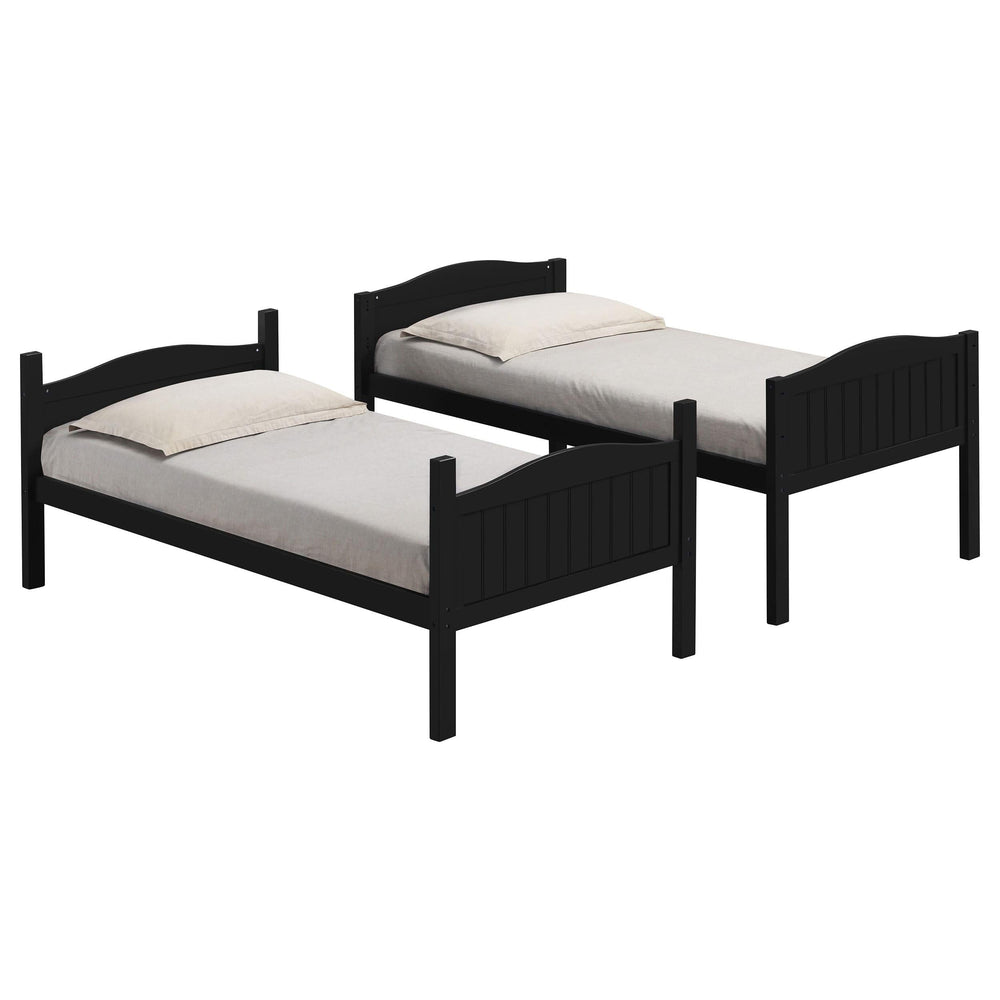 Litera Arlo Wood Twin sobre Twin, color negro