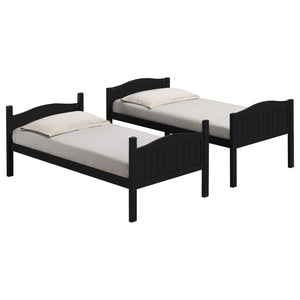 Litera Arlo Wood Twin sobre Twin, color negro