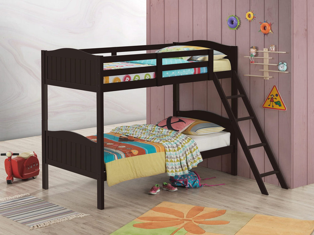 Litera Arlo Wood Twin sobre Twin Espresso