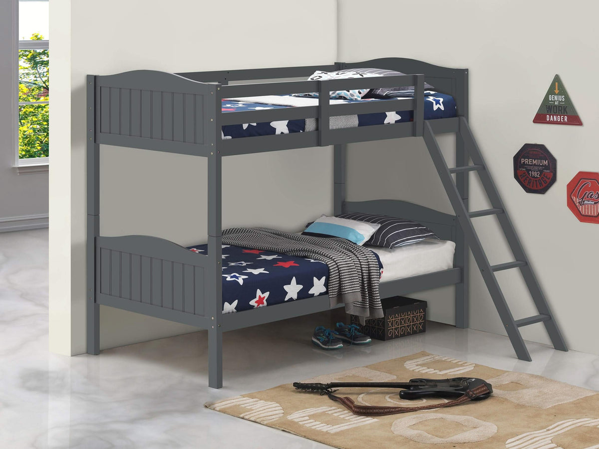 Litera Arlo Wood Twin sobre Twin Gris