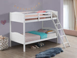Litera Arlo Wood Twin sobre Twin Blanca