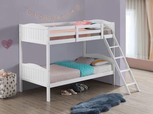 Litera Arlo Wood Twin sobre Twin Blanca