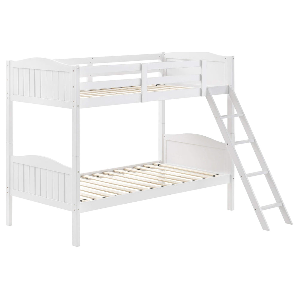 Litera Arlo Wood Twin sobre Twin Blanca