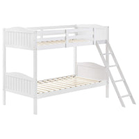 Litera Arlo Wood Twin sobre Twin Blanca